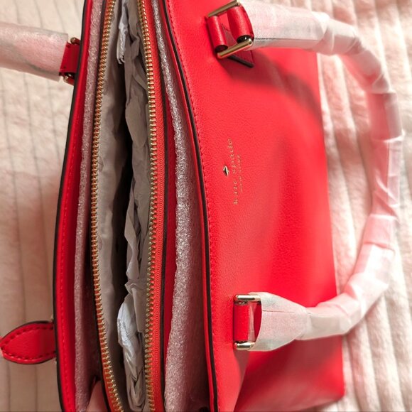 Purse, NWT Kate Spade Small Mariella, Red-Orange Geranium - Picture 2 of 4